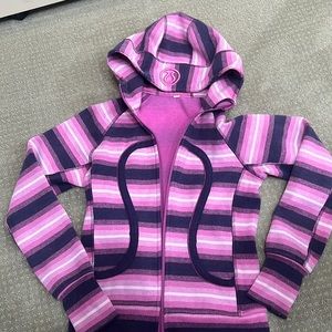 LULULEMON scuba hoodie striped pink ombré size 4